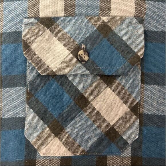 Vintage Northwest Territory Flannel Shirt Mens XLT Blue Gray Check Acrylic - Picture 5 of 9